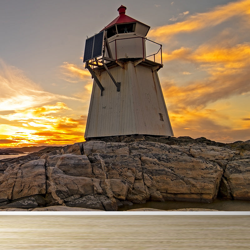 House Decor Lighthouse Mural Decal Customized Coastal Wall Covering for Living Room Clearhalo 'Wall Decor' 'Wall Mural' 1785093