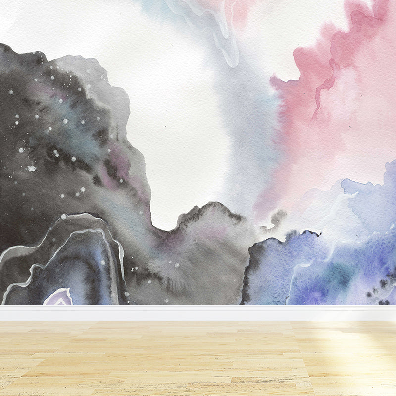 Non-Woven Decorative Wall Mural Modern Abstract Pattern Wall Covering, Custom Printed Black Clearhalo 'Wall Decor' 'Wall Mural' 1785102