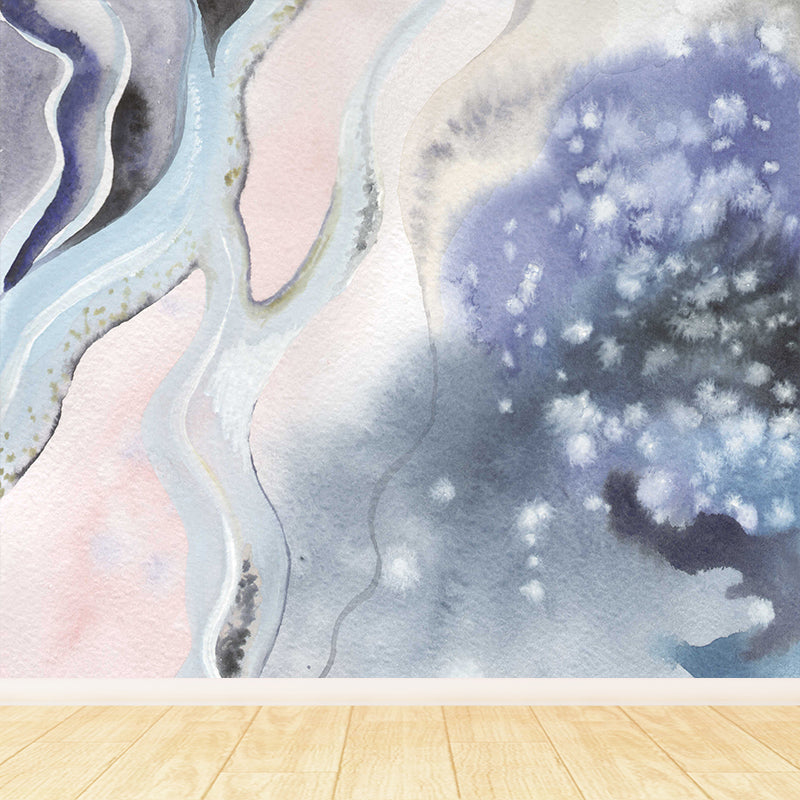 Non-Woven Decorative Wall Mural Modern Abstract Pattern Wall Covering, Custom Printed Grey Clearhalo 'Wall Decor' 'Wall Mural' 1785107