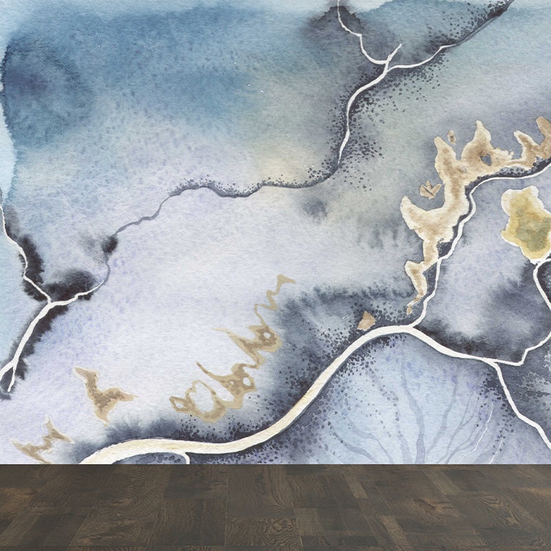 Non-Woven Decorative Wall Mural Modern Abstract Pattern Wall Covering, Custom Printed Pewter Clearhalo 'Wall Decor' 'Wall Mural' 1785117