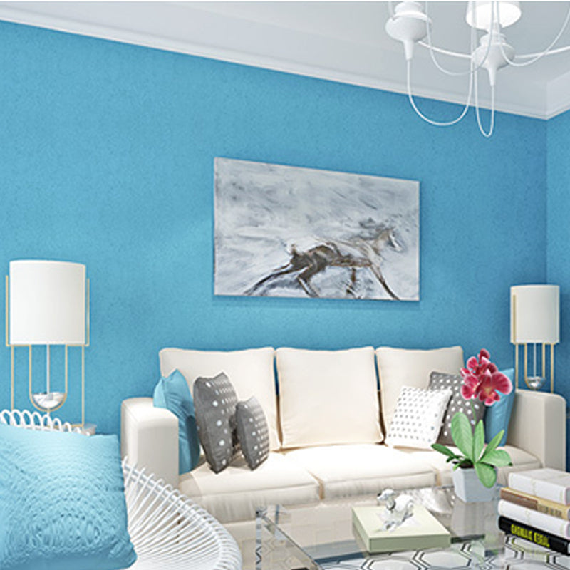 Non-Pasted 33'L x 20.5"W Scandinavian Plain Color Wallpaper for Cafe and Dress Shop Blue Clearhalo 'Modern wall decor' 'Modern' 'Wallpaper' Wall Decor' 1785125