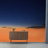 Nightfall Starry Sky Wall Mural Decal Modern Smooth Wall Covering in Blue and Yellow