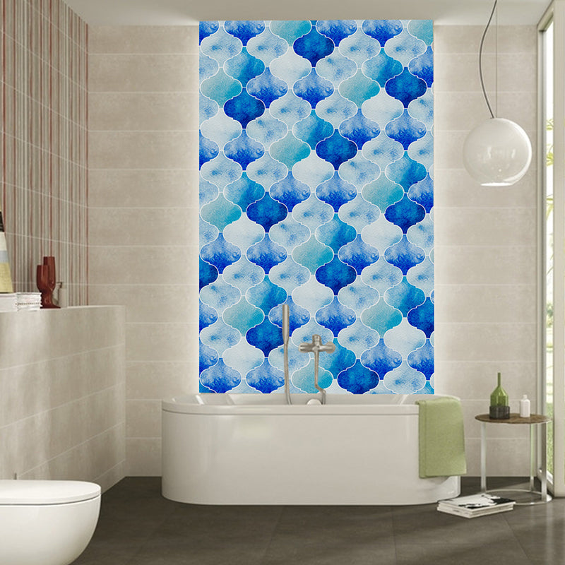 Trellis Wallpaper Panels in Blue Bohemian Style Wall Art for Bathroom, Peel and Paste Clearhalo 'Wall Decor' 'Wallpaper' 1785200