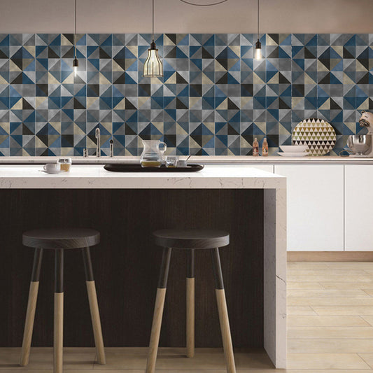 Geometrical Mosaic Tile Wallpaper Panel Boho-Chic Smooth Peel Wall Covering in Blue-Brown Clearhalo 'Wall Decor' 'Wallpaper' 1785203