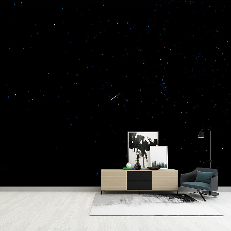 Modern Sparse Starry Sky Mural for Living Room Custom Wall Covering in Dark Color Clearhalo 'Wall Decor' 'Wall Mural' 1785227