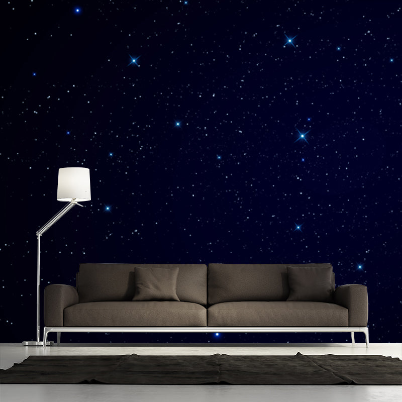 Modern Sparse Starry Sky Mural for Living Room Custom Wall Covering in Dark Color Clearhalo 'Wall Decor' 'Wall Mural' 1785232