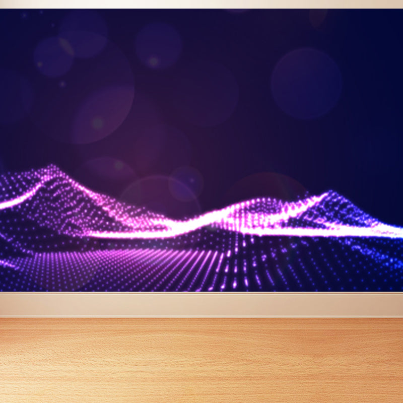 Fictional Abstract Mural Decal Pastel Color Dining Room Wall Covering, Personalized Purple Clearhalo 'Wall Decor' 'Wall Mural' 1785246