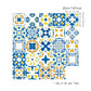Yellow-Blue Boho Wallpaper Panels 10.3-sq ft Mosaic Tile Peel Wall Covering for Sitting Room Clearhalo 'Wall Decor' 'Wallpaper' 1785274