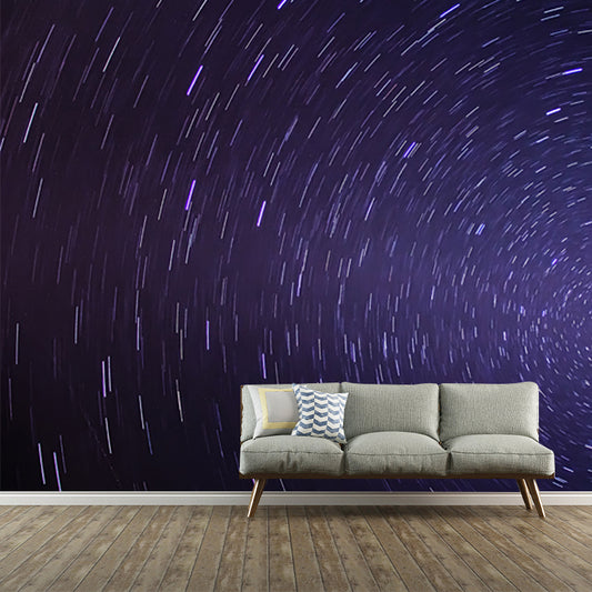 Huge Night Sky Wallpaper Mural Washable Modern Living Room Wall Covering in Blue-Purple Clearhalo 'Wall Decor' 'Wall Mural' 1785312