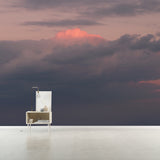 Grey-Orange Dusk Cloud Mural Moisture Resistant Modern Bedroom Wall Art, Optional Size Clearhalo 'Wall Decor' 'Wall Mural' 1785322