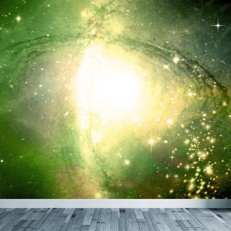 Full Size Illustration Modern Mural Decal with Sky Scene in Soft Color, Made to Measure Green Clearhalo 'Wall Decor' 'Wall Mural' 1785340