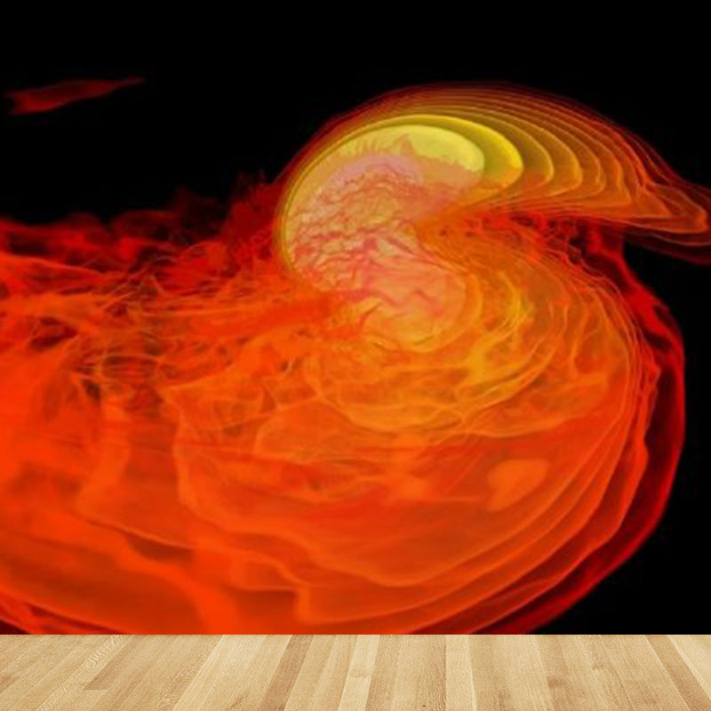 Full Size Illustration Modern Mural Decal with Sky Scene in Soft Color, Made to Measure Orange Clearhalo 'Wall Decor' 'Wall Mural' 1785345