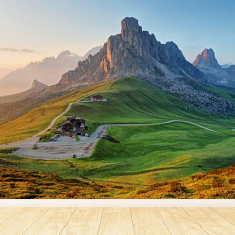 Sky View Mural Wallpaper for Dining Natural Landscape Wall Covering, Personalized Green Clearhalo 'Wall Decor' 'Wall Mural' 1785365