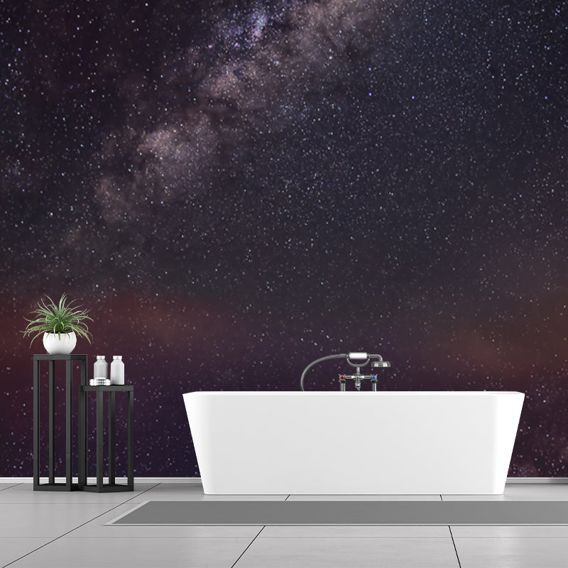 Galaxy Dazzling Stars Wallpaper Mural Modern Non-Woven Cloth Wall Art in Blue-Purple Blue-Purple Clearhalo 'Wall Decor' 'Wall Mural' 1785430