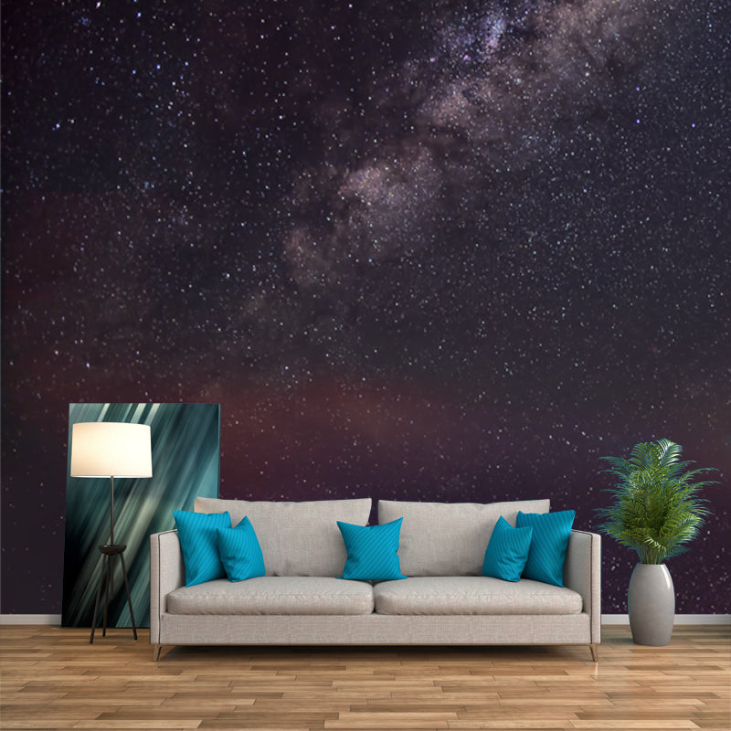 Galaxy Dazzling Stars Wallpaper Mural Modern Non-Woven Cloth Wall Art in Blue-Purple Clearhalo 'Wall Decor' 'Wall Mural' 1785432