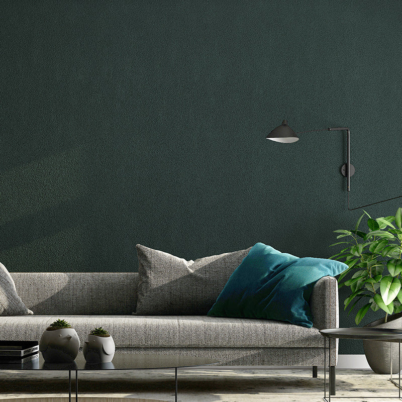 Nordic Modern Matte Like Wallpaper, 33 ft. x 20.5 in, Non-Pasted Dark Green Clearhalo 'Modern wall decor' 'Modern' 'Wallpaper' Wall Decor' 1785470