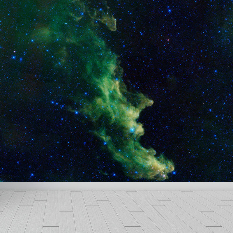 Flying-Cloud Mural Wallpaper for Living Room Sky Scene Wall Covering, Custom Printed Green Clearhalo 'Wall Decor' 'Wall Mural' 1785552