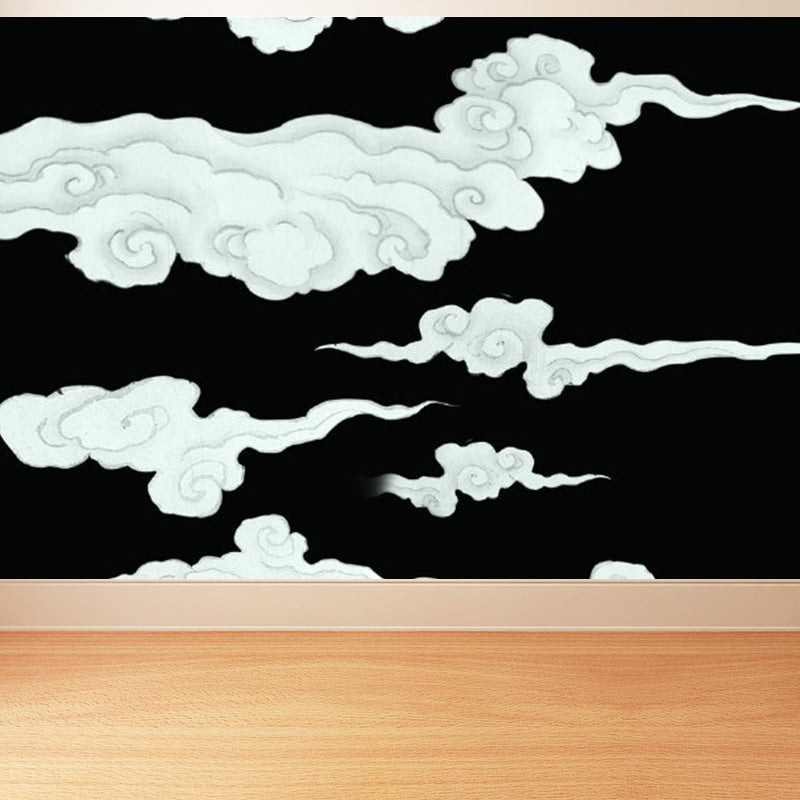 Flying-Cloud Mural Wallpaper for Living Room Sky Scene Wall Covering, Custom Printed Clearhalo 'Wall Decor' 'Wall Mural' 1785558