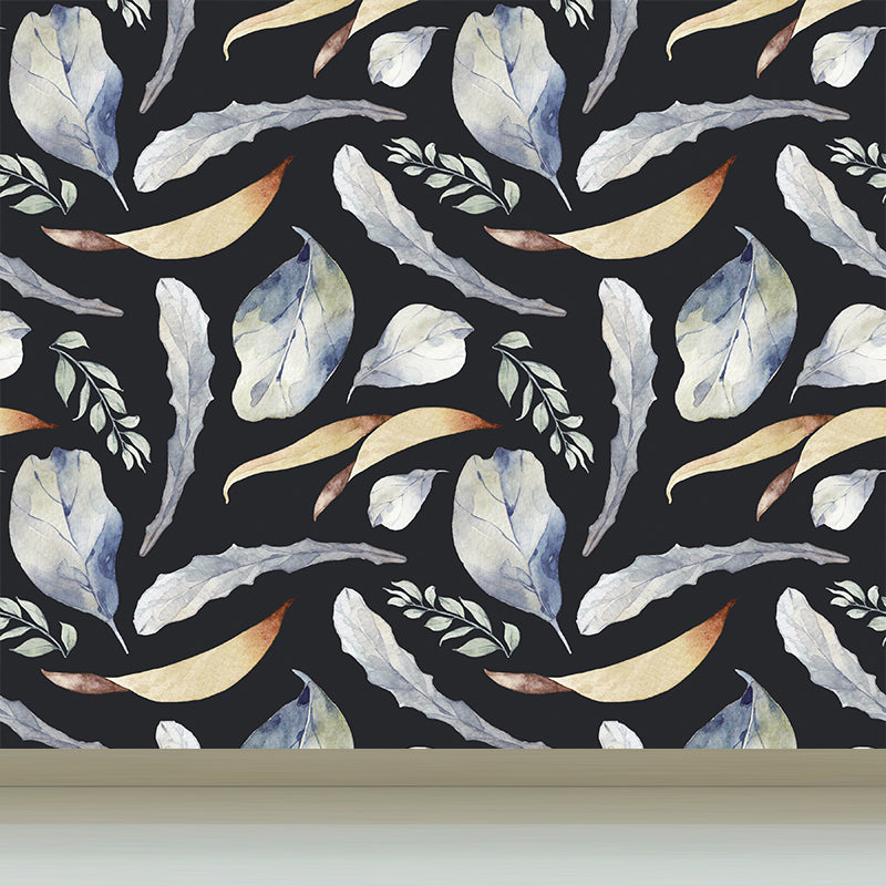 Modern Flower Wall Mural Non-Woven Stain Resistant Soft Color Wall Art for Living Room Light Blue Clearhalo 'Wall Decor' 'Wall Mural' 1785582