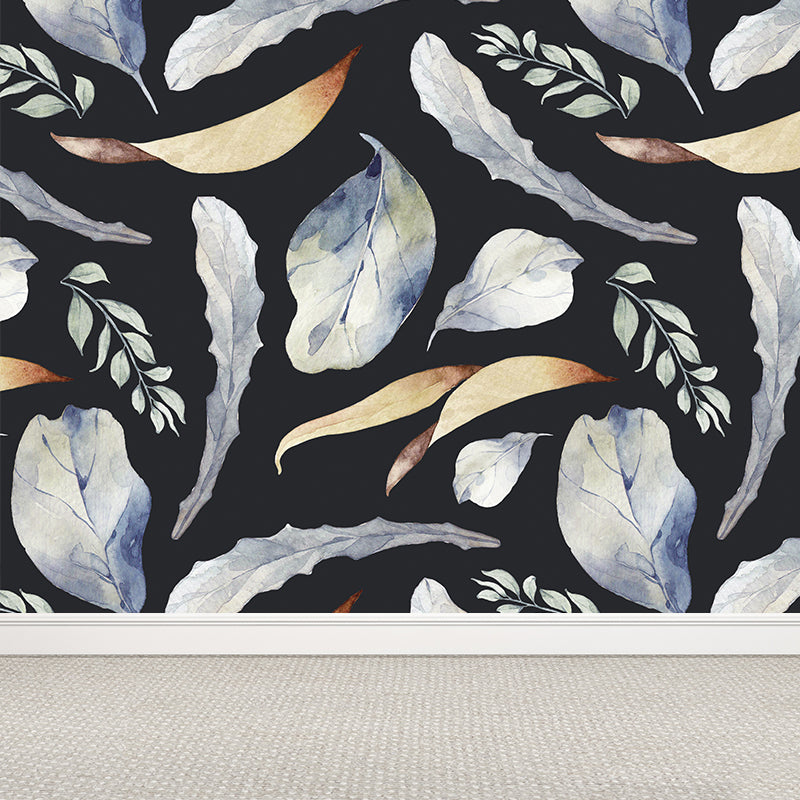 Modern Flower Wall Mural Non-Woven Stain Resistant Soft Color Wall Art for Living Room Clearhalo 'Wall Decor' 'Wall Mural' 1785583