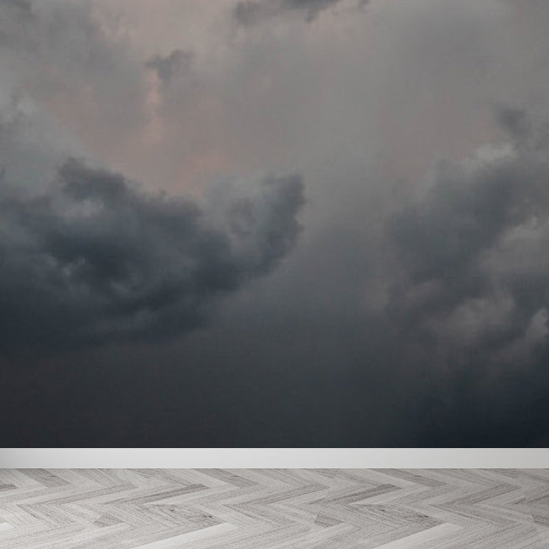 Soft Color Sky Scene Mural Wallpaper Stain-Proofing Modern Bathroom Wall Covering Grey Clearhalo 'Wall Decor' 'Wall Mural' 1785638