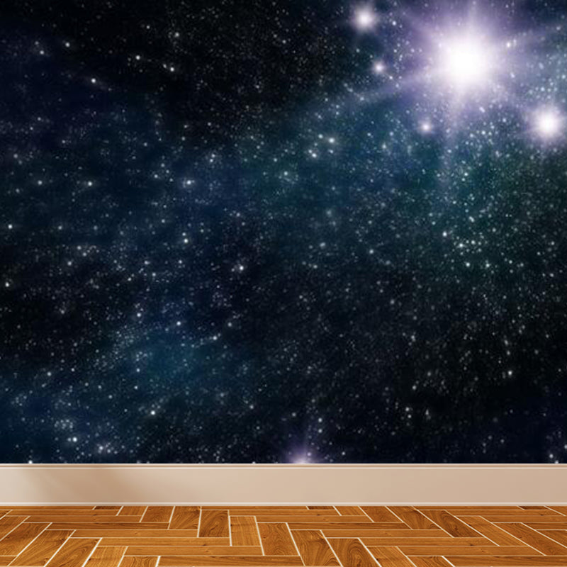 Soft Color Sky Scene Mural Wallpaper Stain-Proofing Modern Bathroom Wall Covering Black Clearhalo 'Wall Decor' 'Wall Mural' 1785648