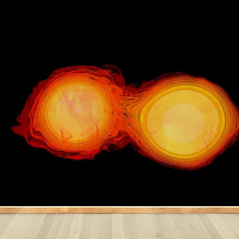 Soft Color Sky Scene Mural Wallpaper Stain-Proofing Modern Bathroom Wall Covering Orange Clearhalo 'Wall Decor' 'Wall Mural' 1785653