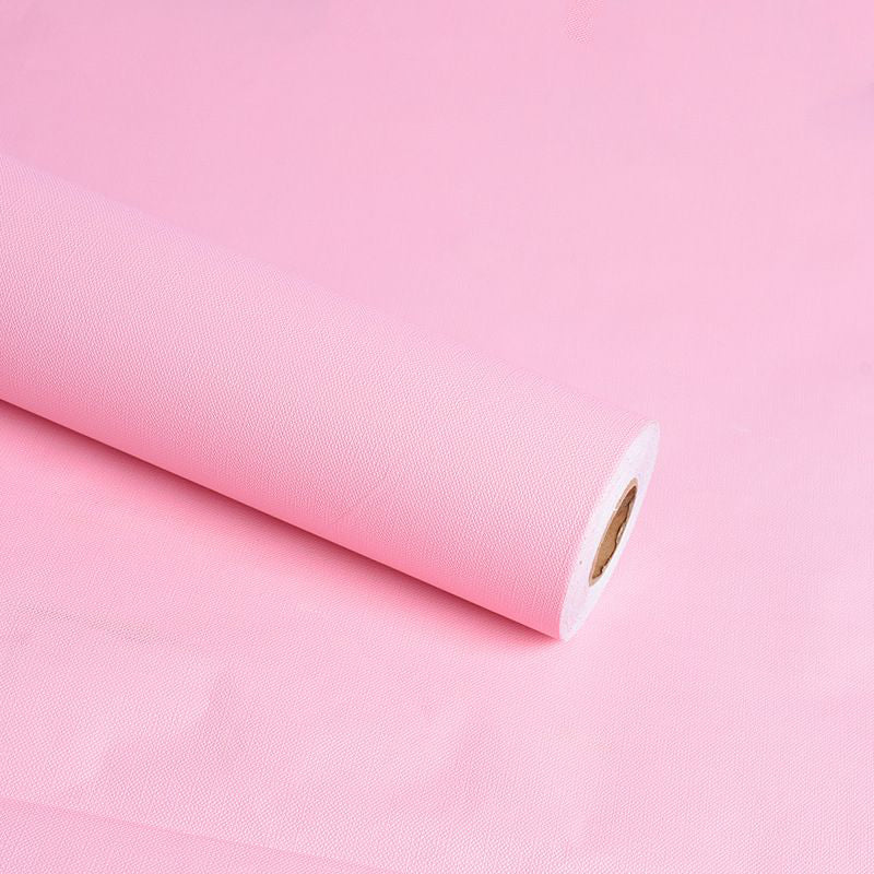 Contemporary Minimalist 48.4 sq ft. Vinyl Waterproof Plain Color Wallpaper Pink Clearhalo 'Modern wall decor' 'Modern' 'Wallpaper' Wall Decor' 1785733