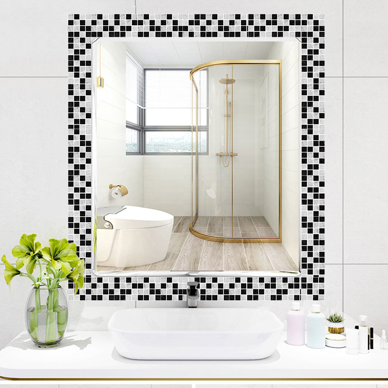 Self-Adhesive Mosaics Tile Wallpaper Panels Bohemian PVC Wall Covering, 4' L x 4" W Black Gray-White Clearhalo 'Wall Decor' 'Wallpaper' 1785740