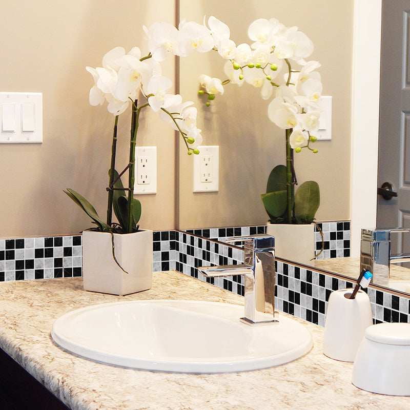 Self-Adhesive Mosaics Tile Wallpaper Panels Bohemian PVC Wall Covering, 4' L x 4" W Clearhalo 'Wall Decor' 'Wallpaper' 1785742