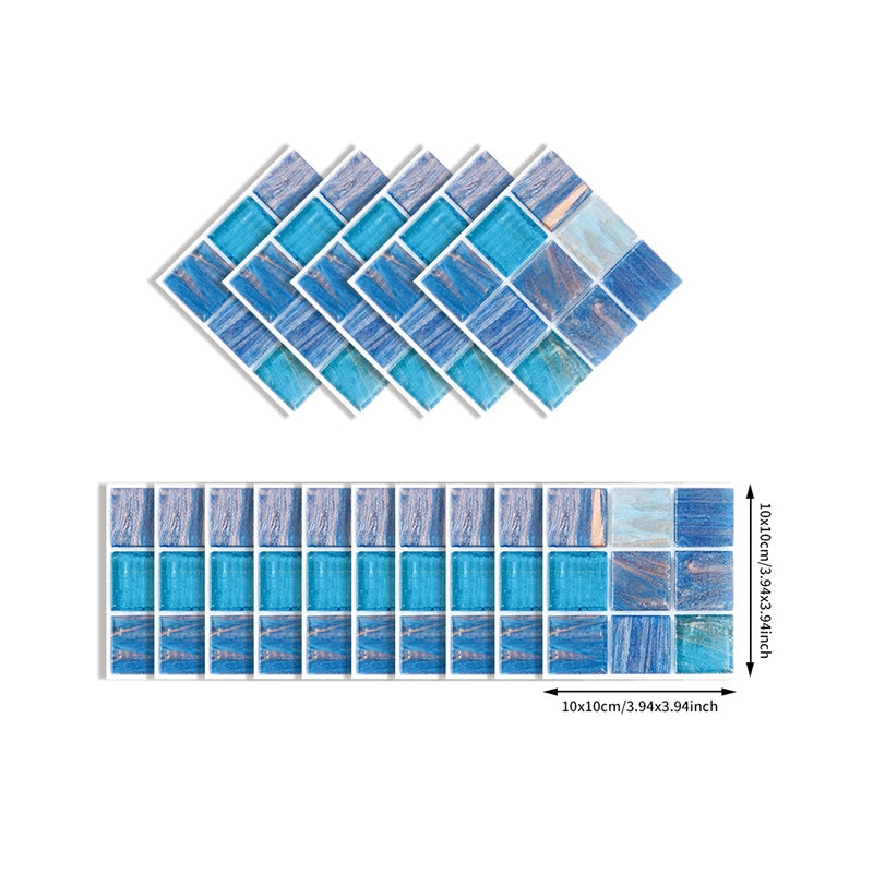 Self-Adhesive Mosaics Tile Wallpaper Panels Bohemian PVC Wall Covering, 4' L x 4" W Clearhalo 'Wall Decor' 'Wallpaper' 1785753