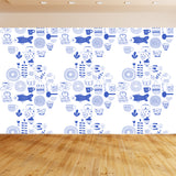 Modern Still Life Mural Decal Light Color Stain-Proofing Wall Decor for Bathroom Clearhalo 'Wall Decor' 'Wall Mural' 1785790