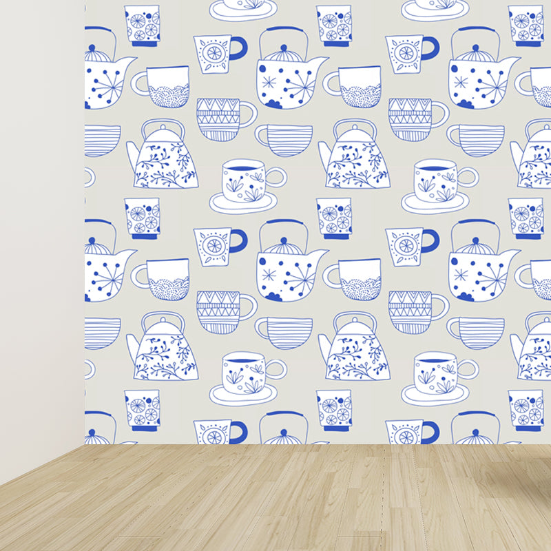 Modern Still Life Mural Decal Light Color Stain-Proofing Wall Decor for Bathroom Clearhalo 'Wall Decor' 'Wall Mural' 1785800