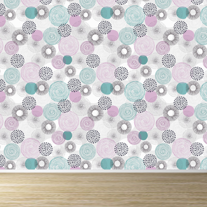 Colorful Flowers Mural Wallpaper Abstract Modern Moisture Resistant Wall Art for Room Grey Clearhalo 'Wall Decor' 'Wall Mural' 1785898