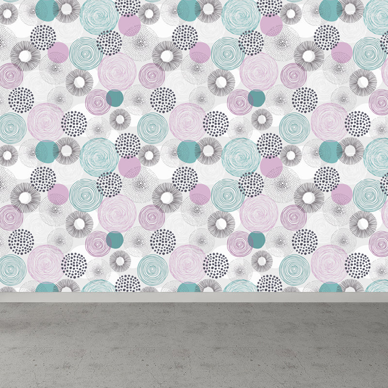 Colorful Flowers Mural Wallpaper Abstract Modern Moisture Resistant Wall Art for Room Clearhalo 'Wall Decor' 'Wall Mural' 1785899