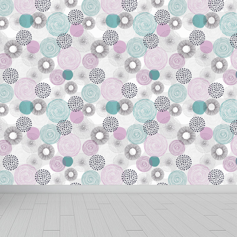 Colorful Flowers Mural Wallpaper Abstract Modern Moisture Resistant Wall Art for Room Clearhalo 'Wall Decor' 'Wall Mural' 1785900