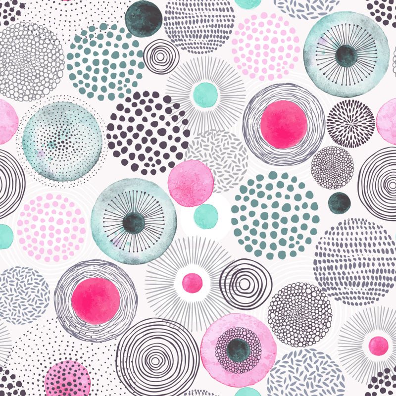 Large Floral Circles Wallpaper Mural Water Resistant Modern Style Bedroom Wall Decor Clearhalo 'Wall Decor' 'Wall Mural' 1785911