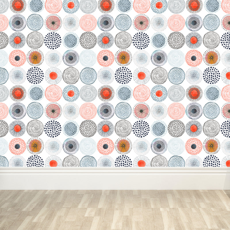 Large Floral Circles Wallpaper Mural Water Resistant Modern Style Bedroom Wall Decor Clearhalo 'Wall Decor' 'Wall Mural' 1785914