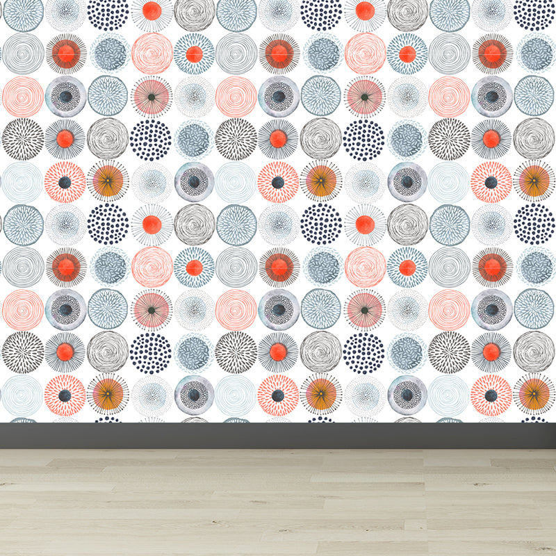 Large Floral Circles Wallpaper Mural Water Resistant Modern Style Bedroom Wall Decor Clearhalo 'Wall Decor' 'Wall Mural' 1785915
