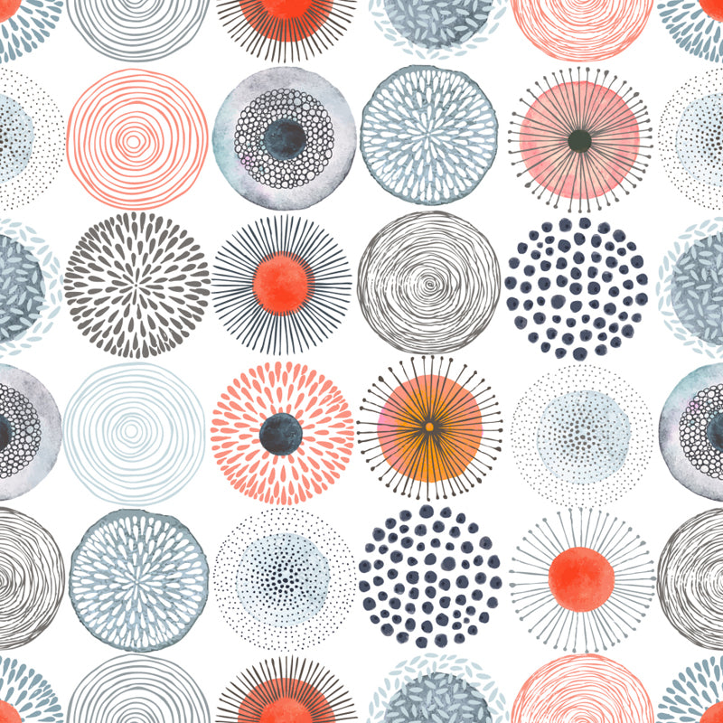 Large Floral Circles Wallpaper Mural Water Resistant Modern Style Bedroom Wall Decor Clearhalo 'Wall Decor' 'Wall Mural' 1785916