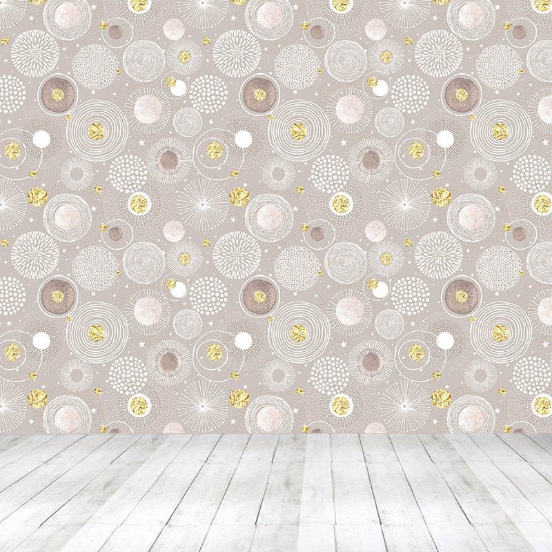 Large Floral Circles Wallpaper Mural Water Resistant Modern Style Bedroom Wall Decor Clearhalo 'Wall Decor' 'Wall Mural' 1785919