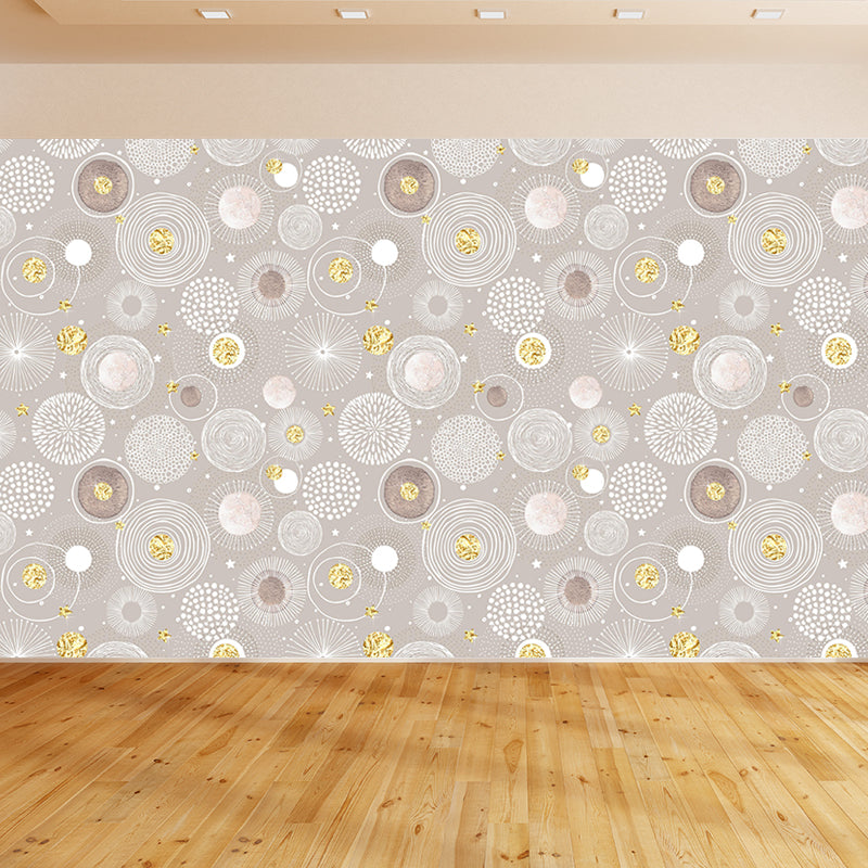 Large Floral Circles Wallpaper Mural Water Resistant Modern Style Bedroom Wall Decor Clearhalo 'Wall Decor' 'Wall Mural' 1785920