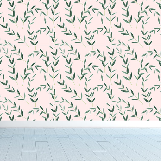 Pastel Blossoming Flowers Wall Mural Waterproofing Contemporary Girls Room Wall Art Clearhalo 'Wall Decor' 'Wall Mural' 1785935