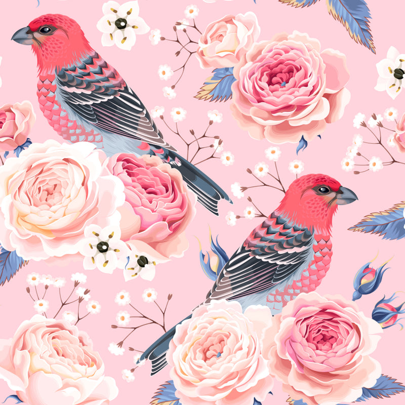 Whole Rose Wall Covering Mural Living Room Flowers Wall Art in Soft Color for Decor Clearhalo 'Wall Decor' 'Wall Mural' 1786036