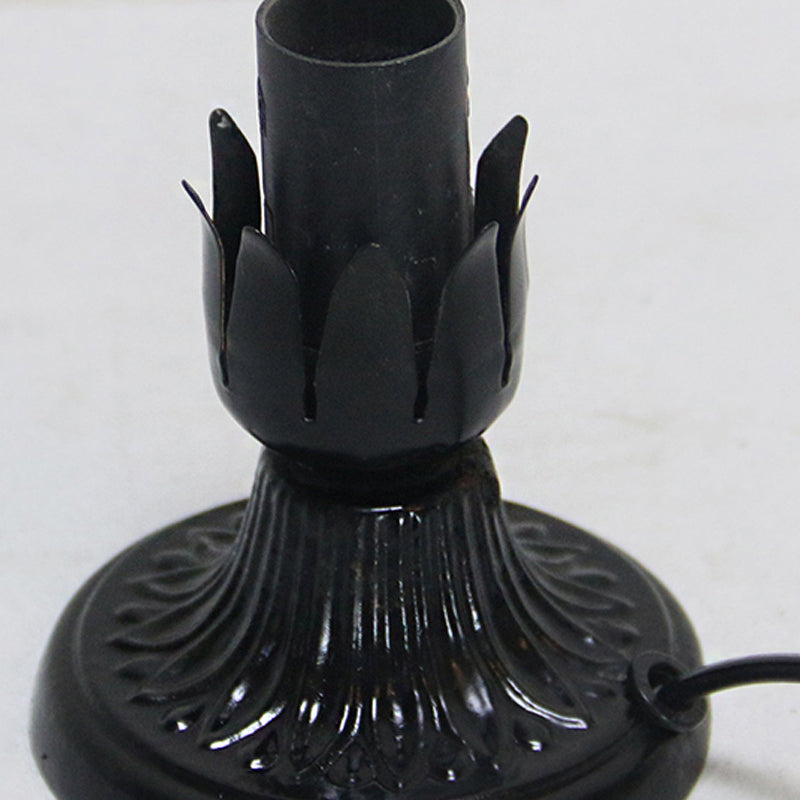 Pink-White/Black Glass Slim Cone Table Light Office 1 Head Tiffany Vintage Table Lamp with Plug In Cord Clearhalo 'Lamps' 'Table Lamps' Lighting' 178604