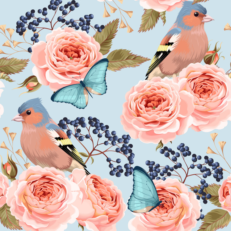 Whole Rose Wall Covering Mural Living Room Flowers Wall Art in Soft Color for Decor Clearhalo 'Wall Decor' 'Wall Mural' 1786051