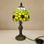 Stained Glass Sunflower Desk Light 1 Head Tiffany Rustic Study Light in Yellow for Child Bedroom Green Clearhalo 'Lamps' 'Table Lamps' Lighting' 178605