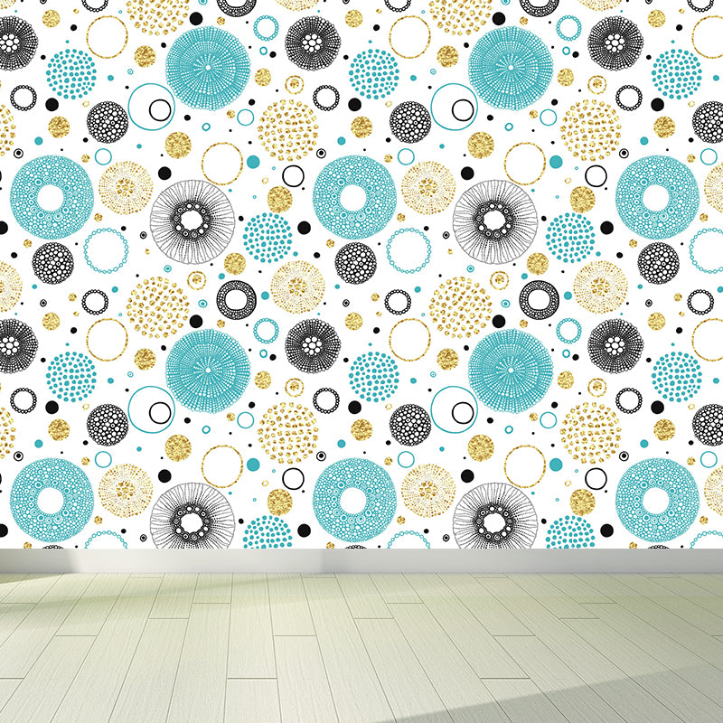 Modern Floral Pattern Mural Wallpaper for Bedroom Personalized Wall Decor in Soft Color Blue Clearhalo 'Wall Decor' 'Wall Mural' 1786078