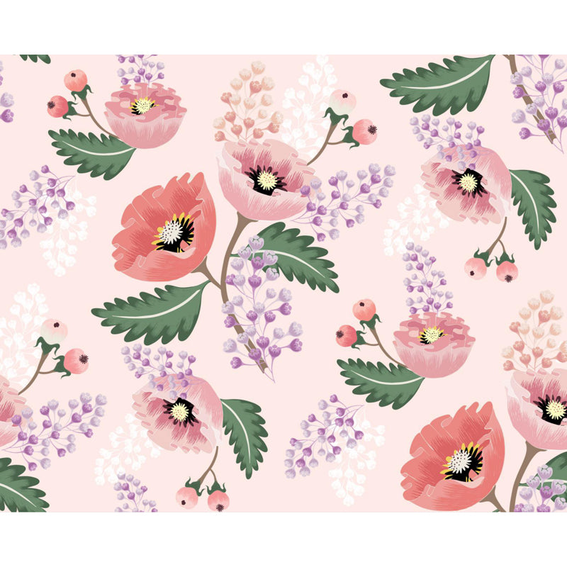 Modern Floral Pattern Mural Wallpaper for Bedroom Personalized Wall Decor in Soft Color Clearhalo 'Wall Decor' 'Wall Mural' 1786086