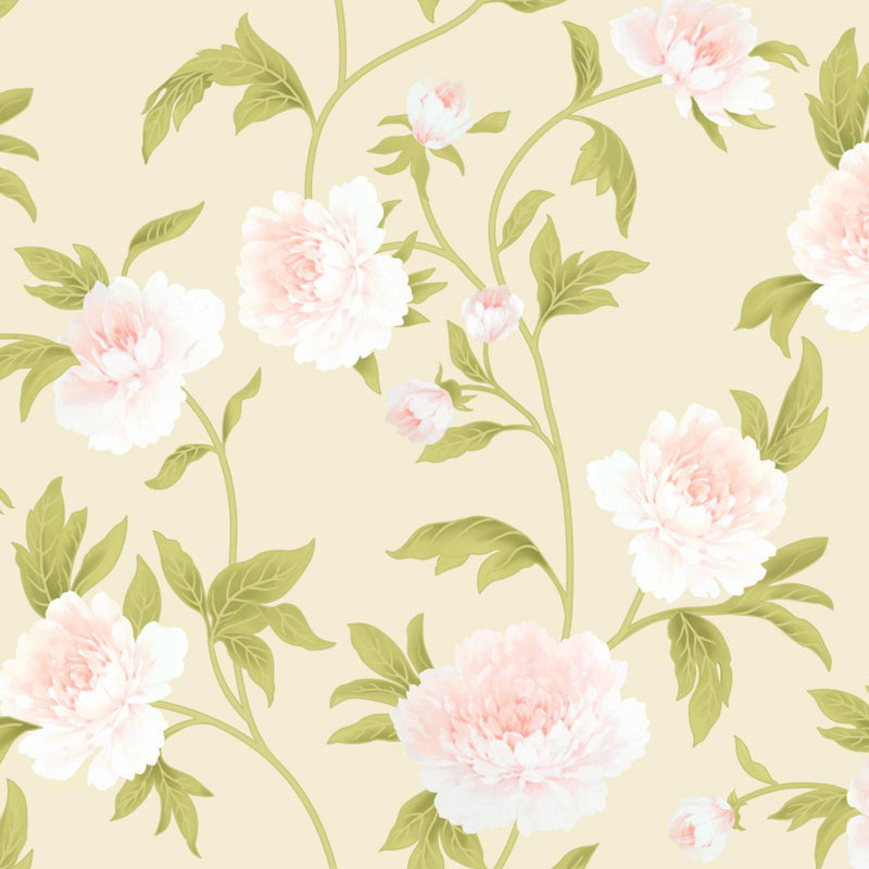Big Blossom Wallpaper Mural Contemporary Pretty Flowers Wall Covering in Pastel Color Clearhalo 'Wall Decor' 'Wall Mural' 1786116
